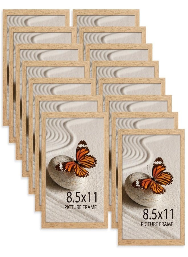Memory Island 8.5x11 Photo Frames for Wall and Tabletop Display, 8.5 by 11 Natural Wood Grain Picture Frames with HD Plexiglass, Set of 15 - Image 1